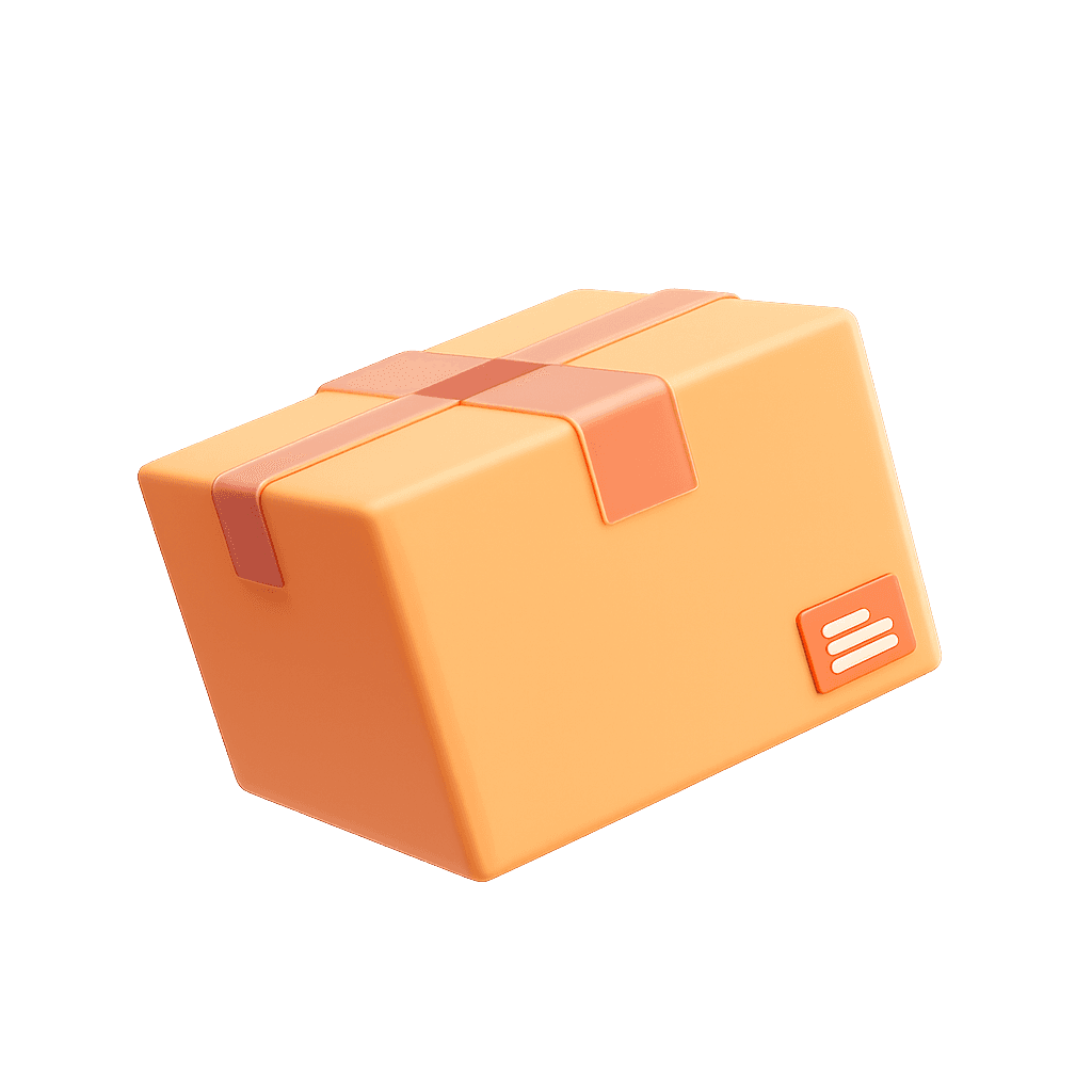Taped cargo box ready for acceptance