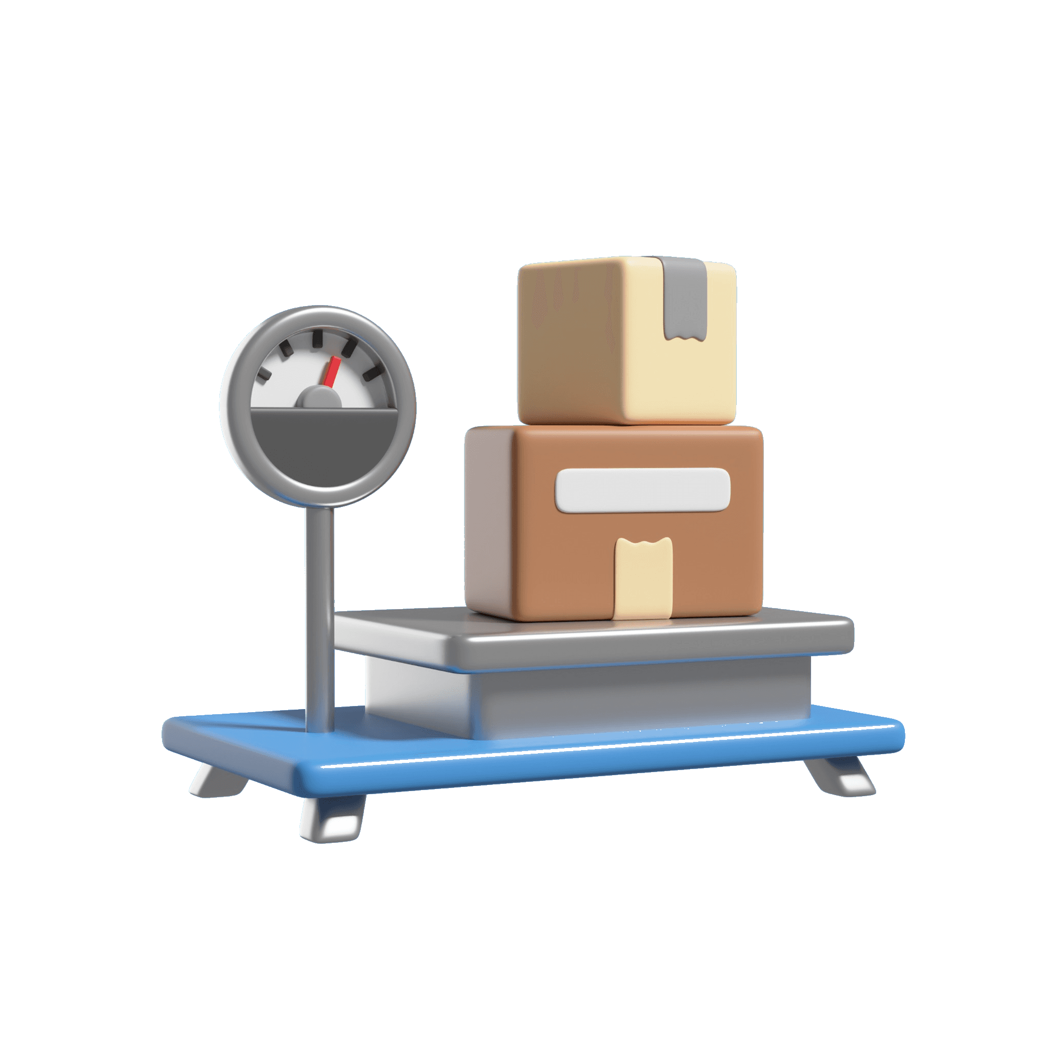 Cargo parcels being weighed during acceptance